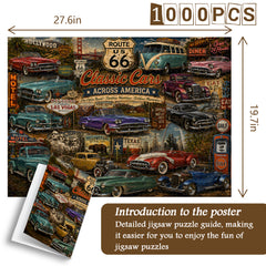 Vintage Classic Cars Jigsaw Puzzle 1000 Pieces