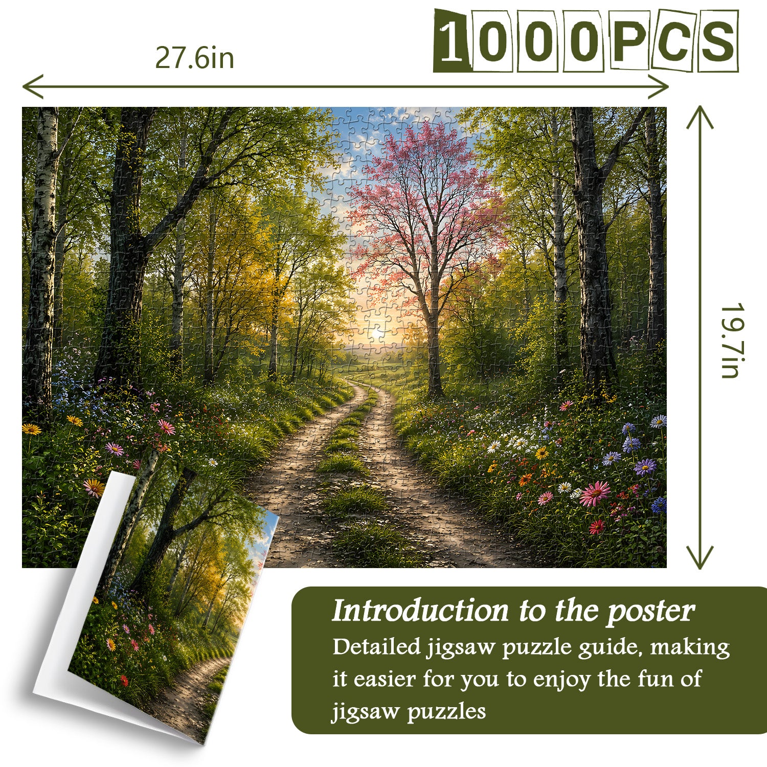 Sunlit Forest Path Jigsaw Puzzle 1000 Pieces