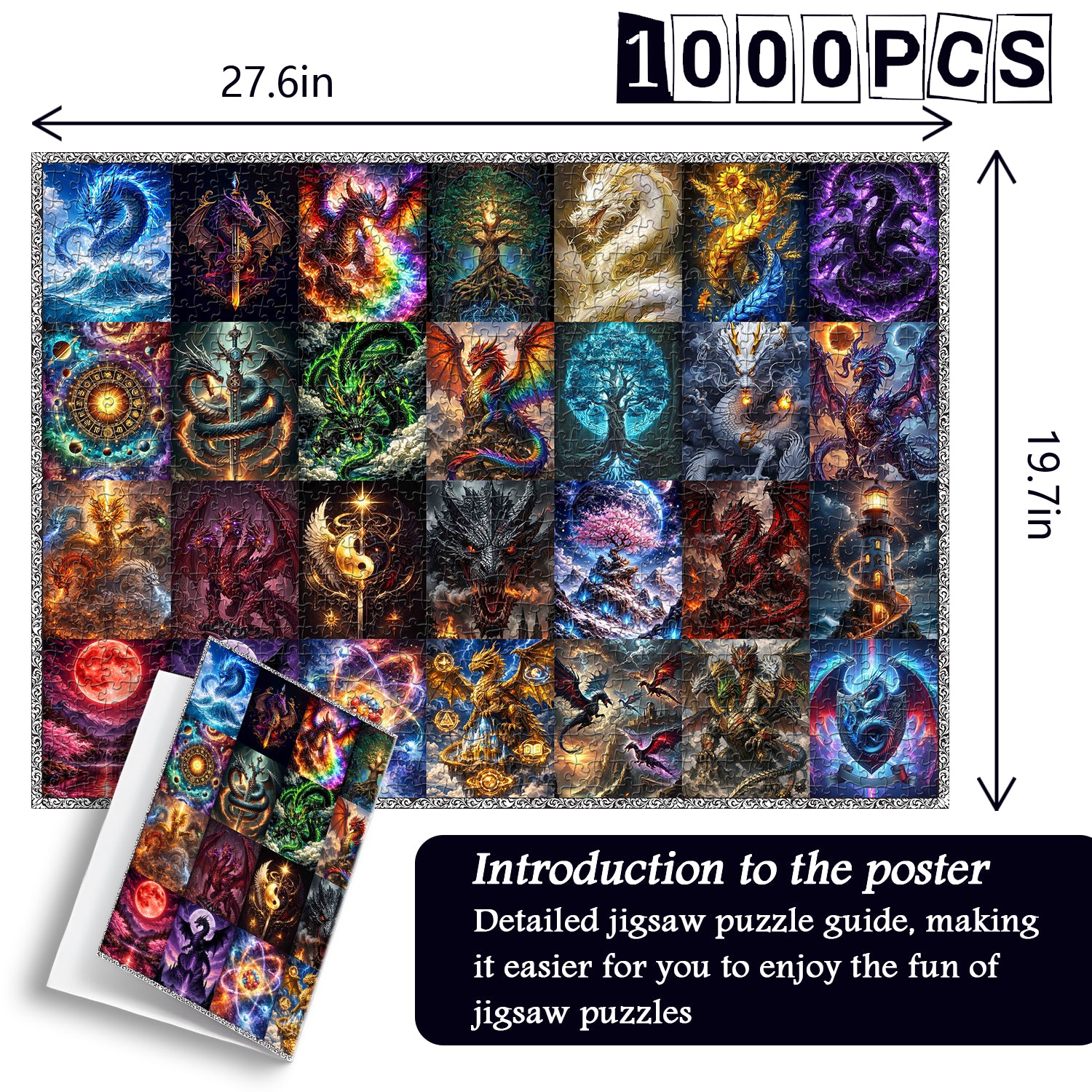 Elemental Dragon Collage Puzzle 1000 Teile