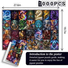 Elemental Dragon Collage Puzzle 1000 Teile