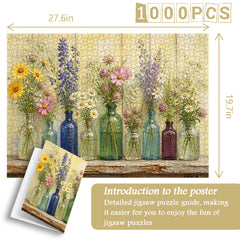Wildflowers in Bottles Jigsaw Puzzle 1000 Pieces