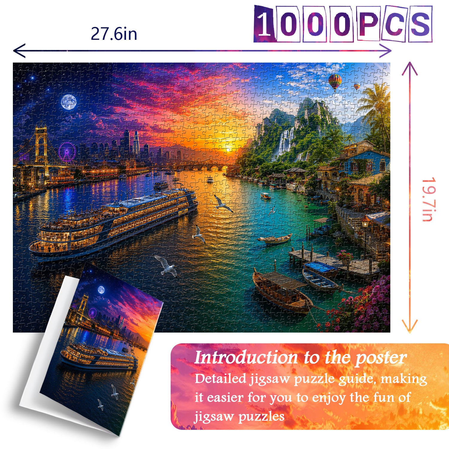 River City Sunset Puzzle 1000 Teile