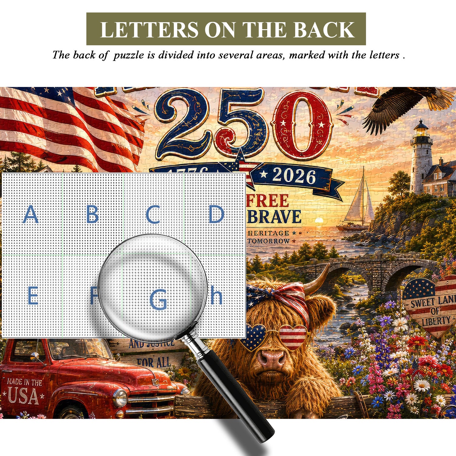 Patriotisches Hochlandkuh-Puzzle, 1000 Teile