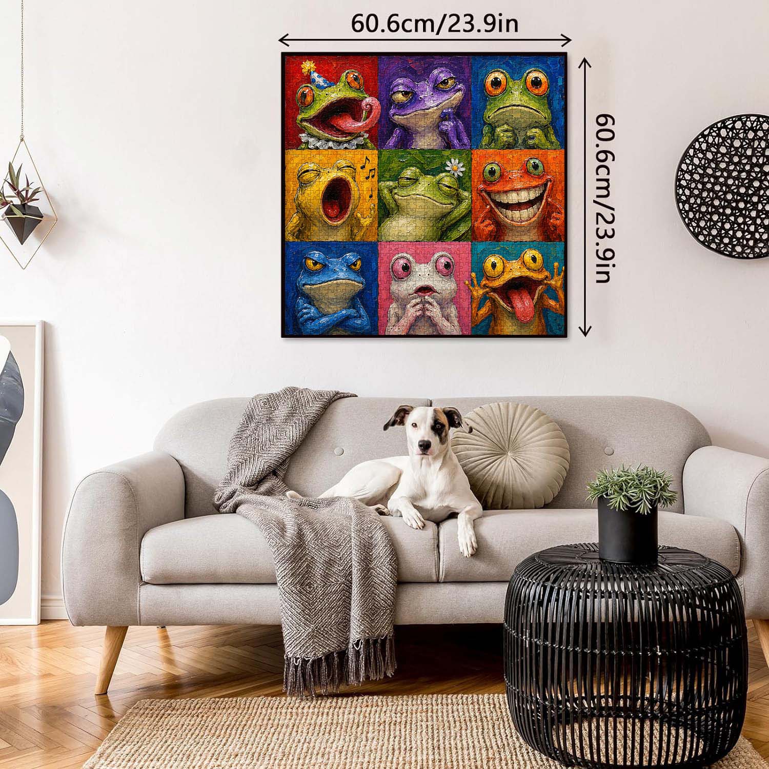 Bunte Froschgesichter Puzzle 1000 Teile
