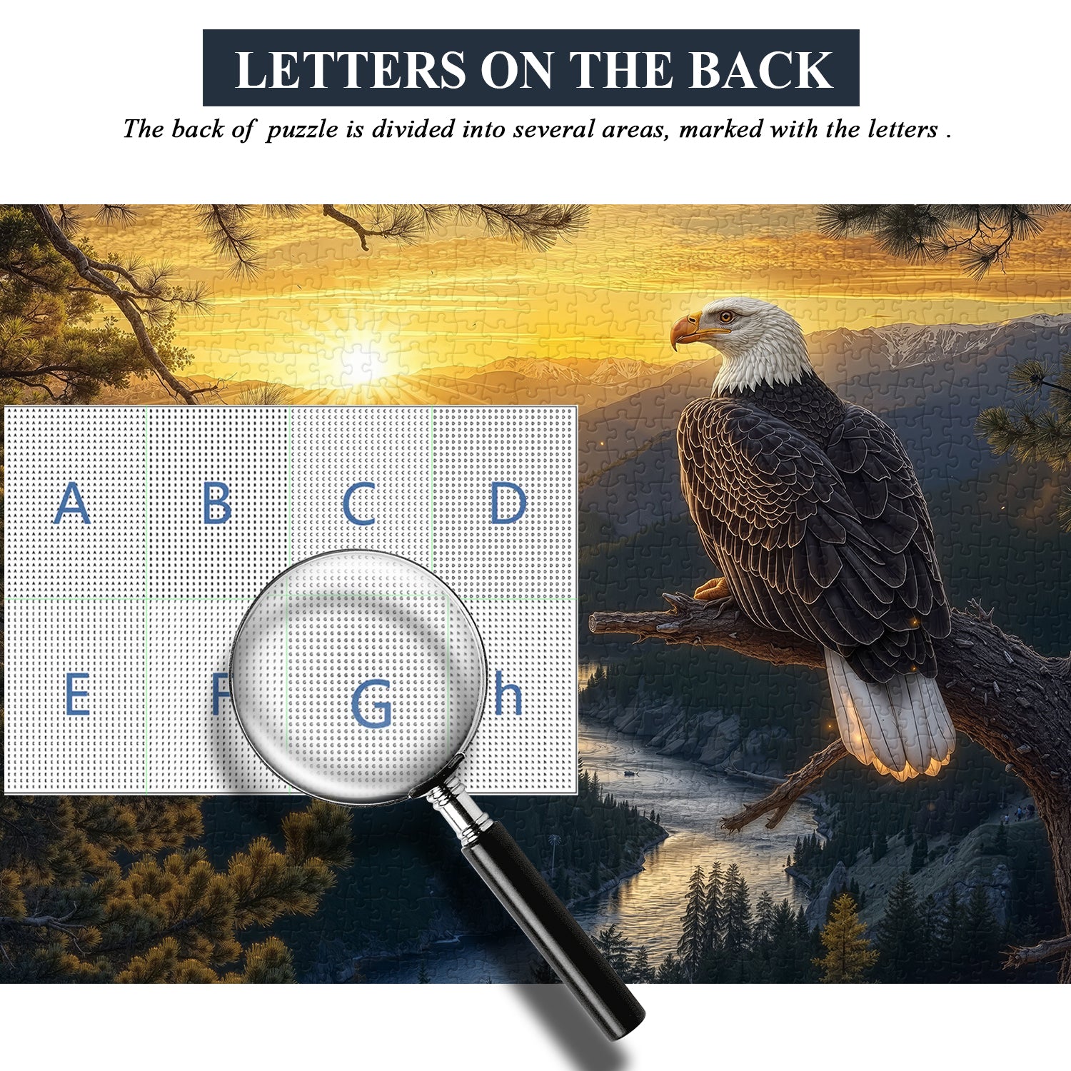 Adler bei Sonnenuntergang Puzzle 1000 Teile