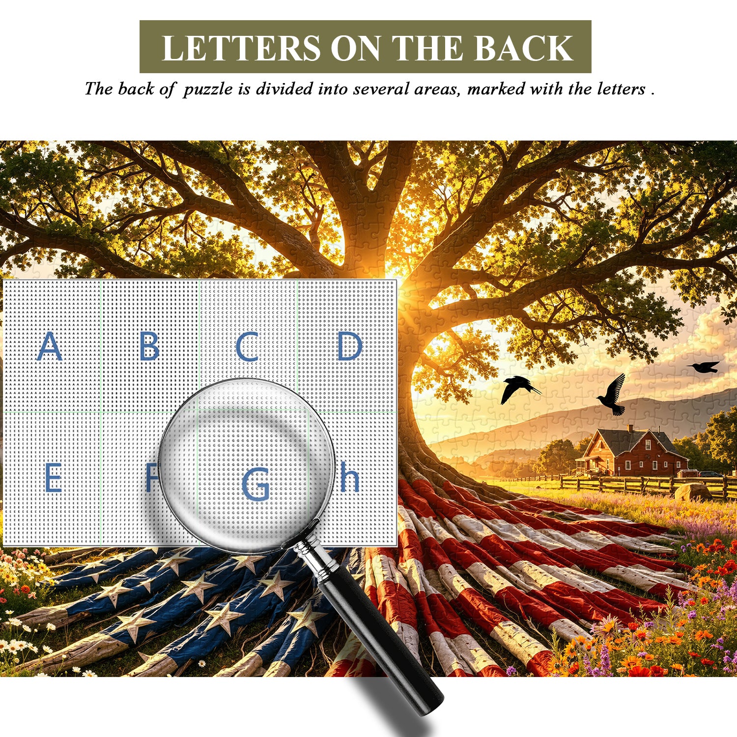 Flag Roots Sunset Oak Puzzle 1000 Teile
