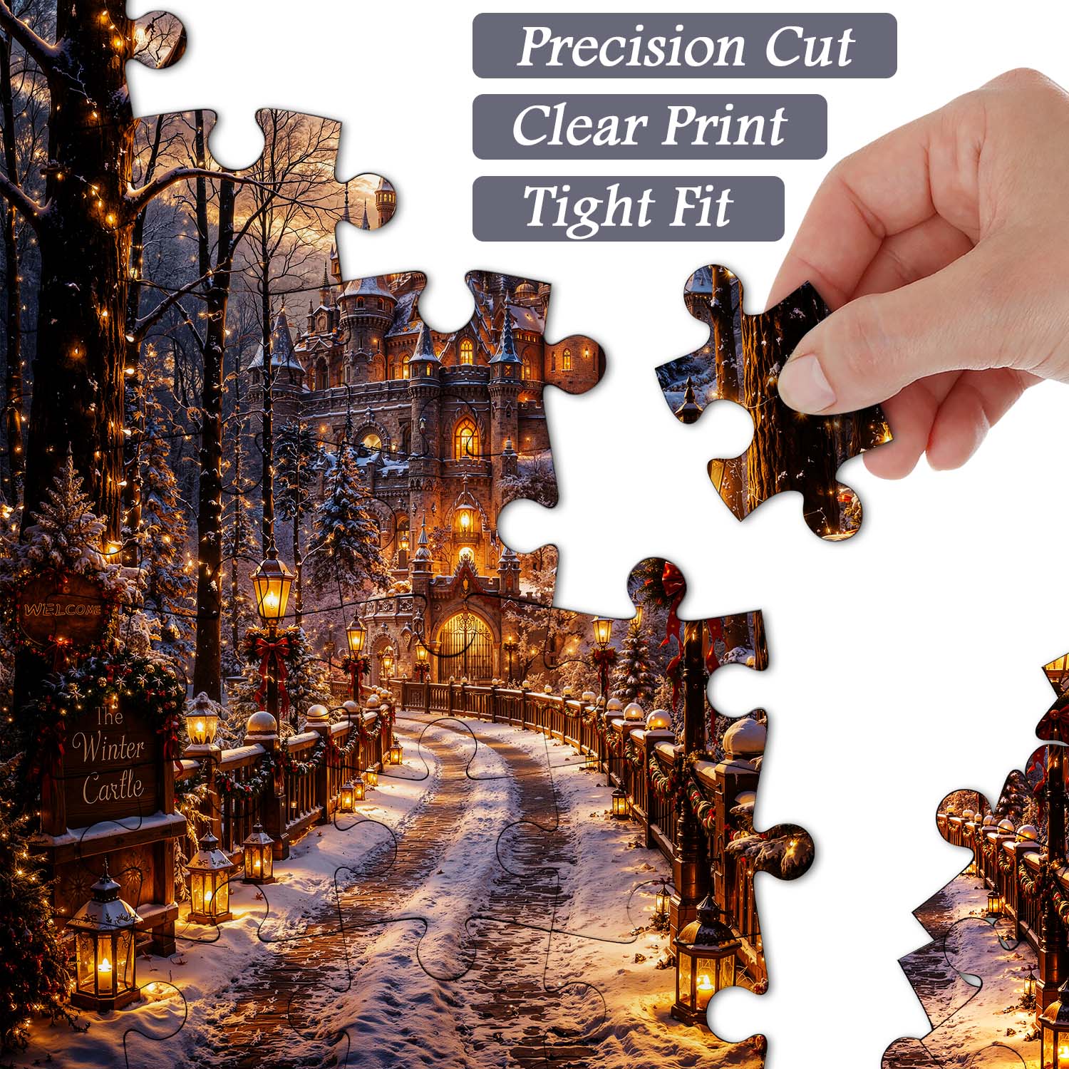 Winter Castle Glow Puzzle 1000 Teile
