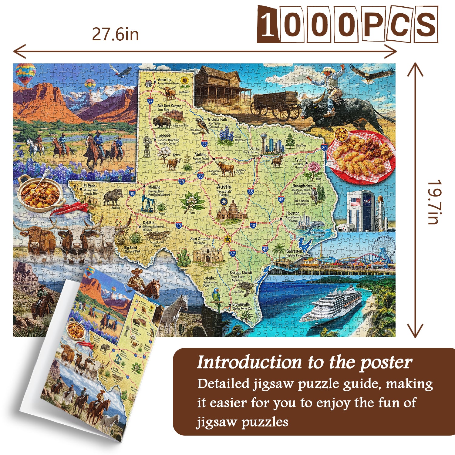 Wildwest-Kartenpuzzle 1000 Teile