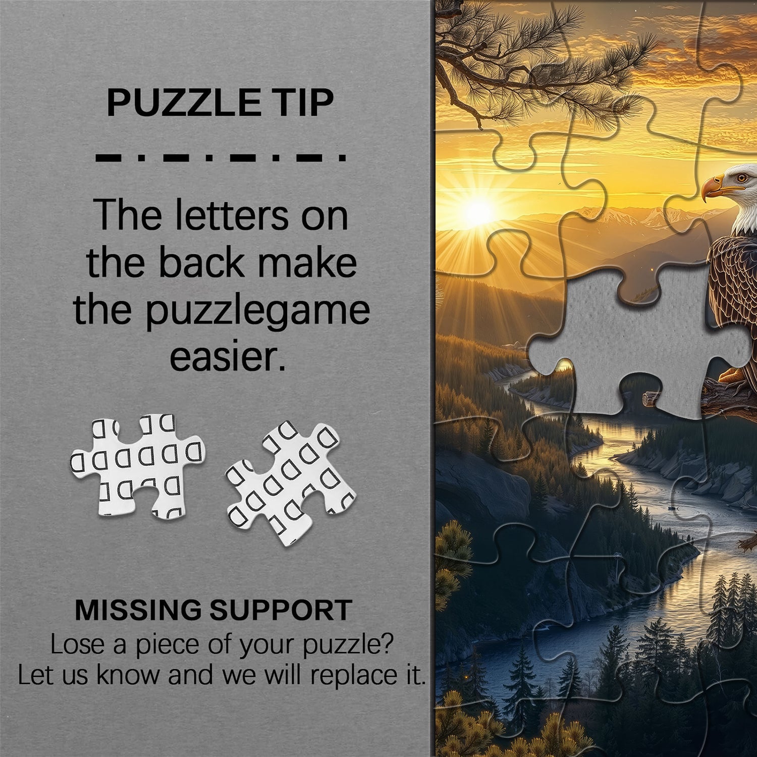 Adler bei Sonnenuntergang Puzzle 1000 Teile
