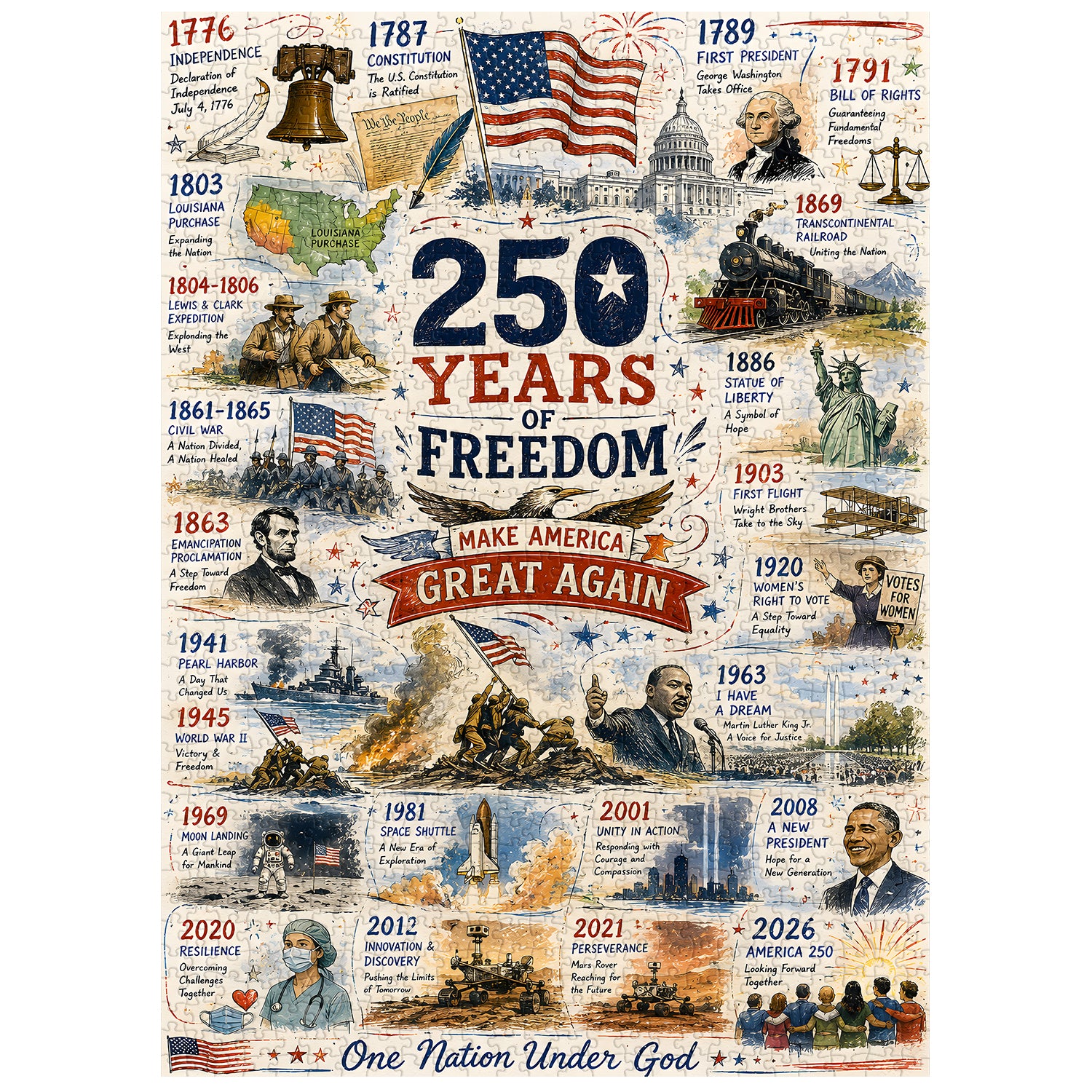 America's Milestones Jigsaw Puzzle 1000 Pieces