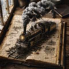 Vintage Book Trains Jigsaw Puzzle 1000 Pieces