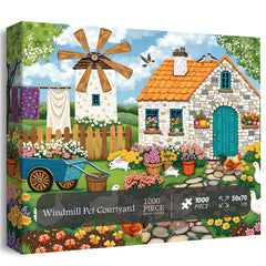 Windmill Pet Courtyard Jigsaw Puzzle 1000 Pieces