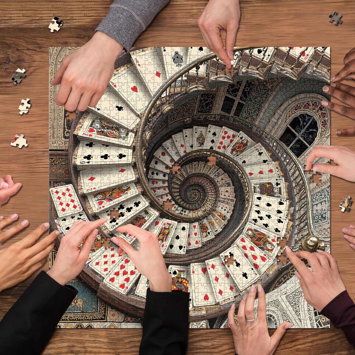 Kartenwipptreppenpuzzle 1000 Stücke