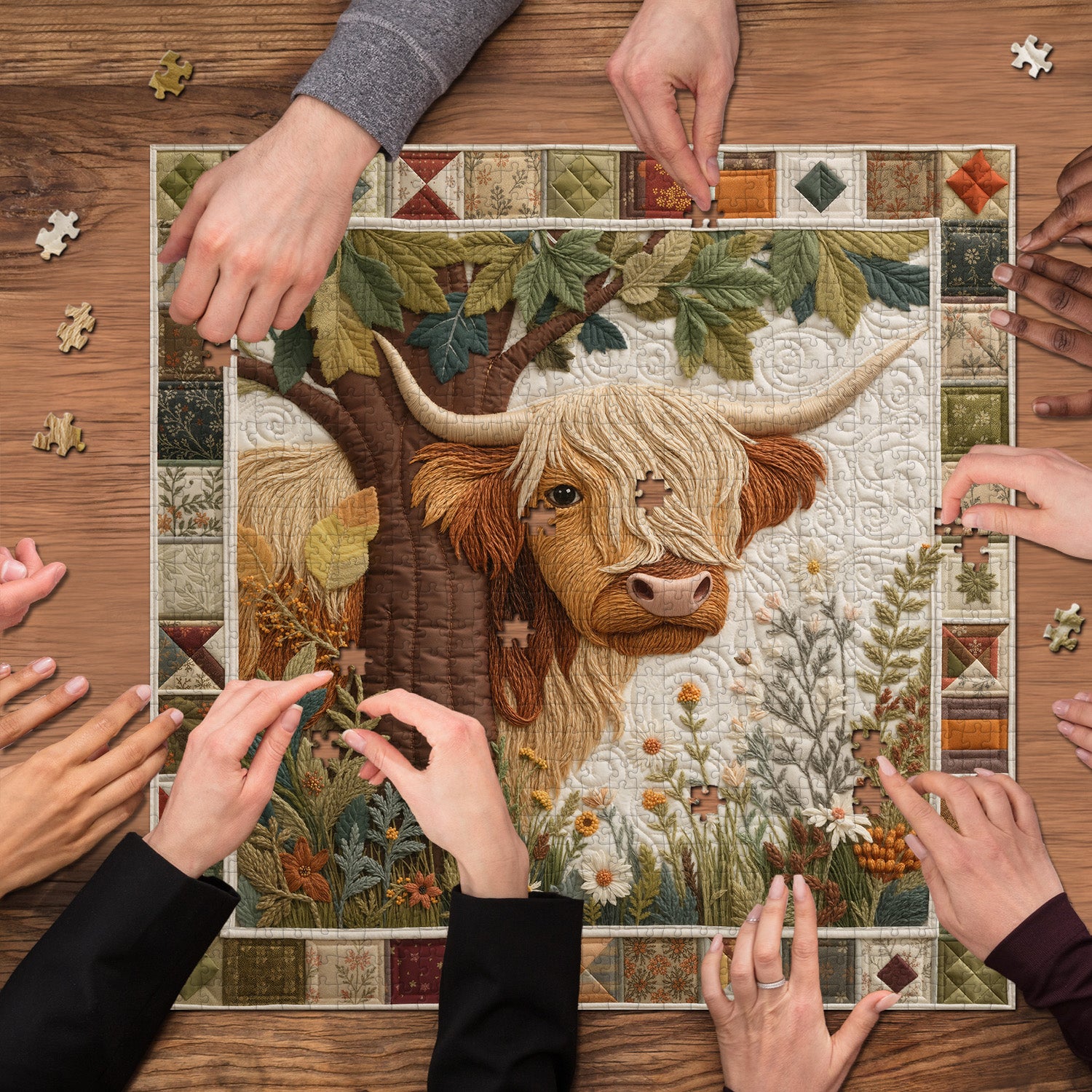 Genähtes Kalb-Puzzle 1000 Teile