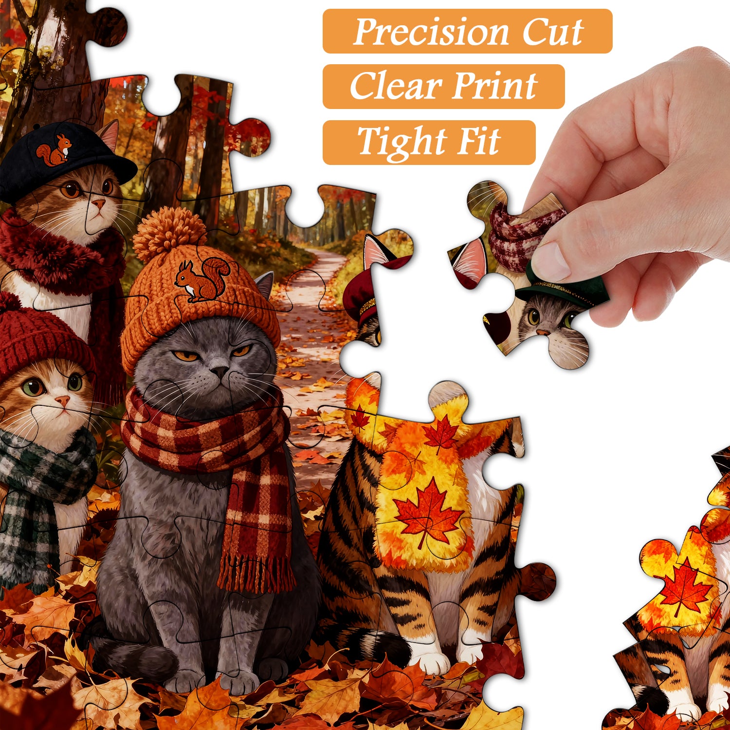 Cute Cat Autumn Puzzle 1000 Pieces
