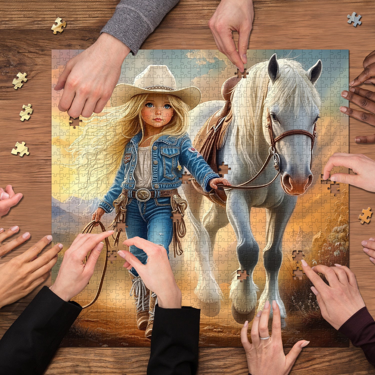Blonde Cowgirl Jigsaw Puzzle 1000 Pieces
