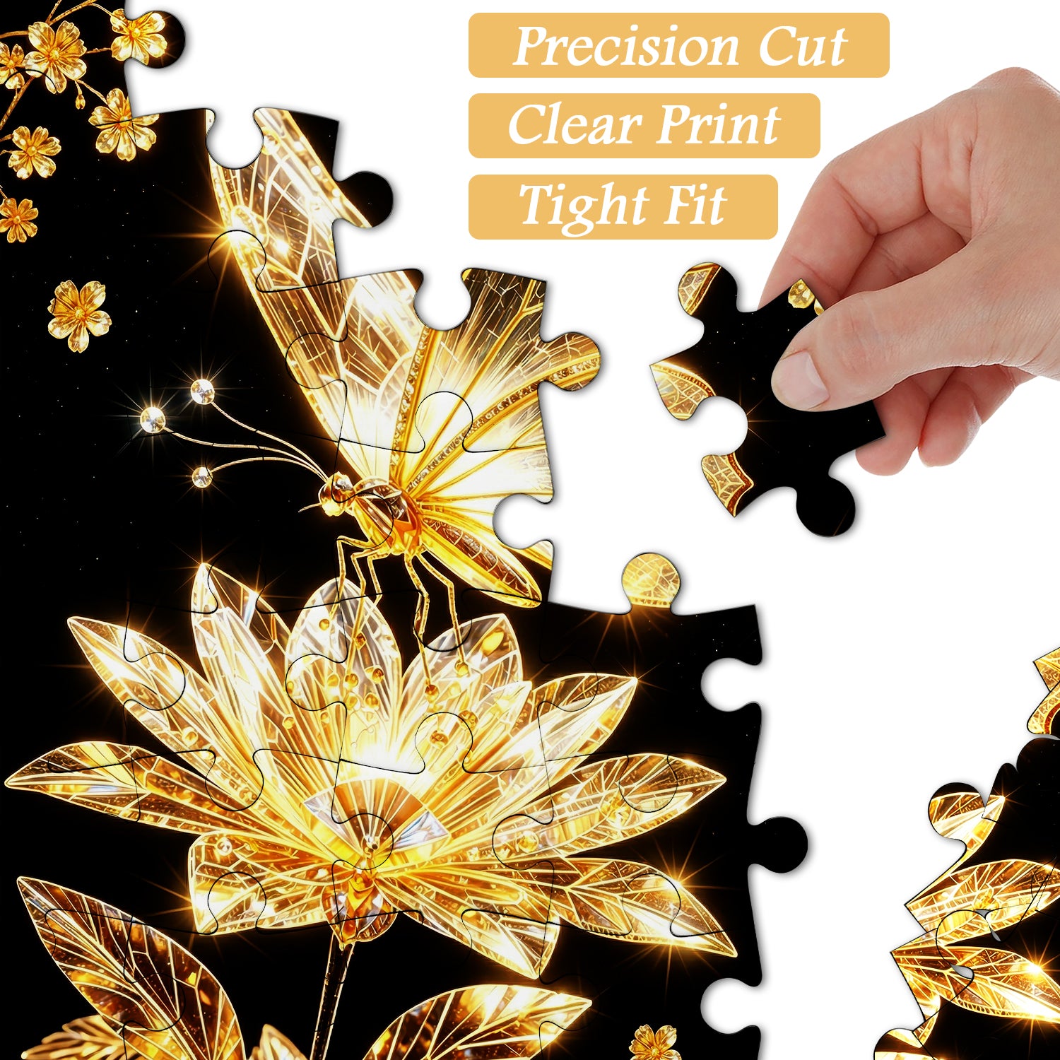 Golden Crystal Butterfly Jigsaw Puzzle 1000 Pieces