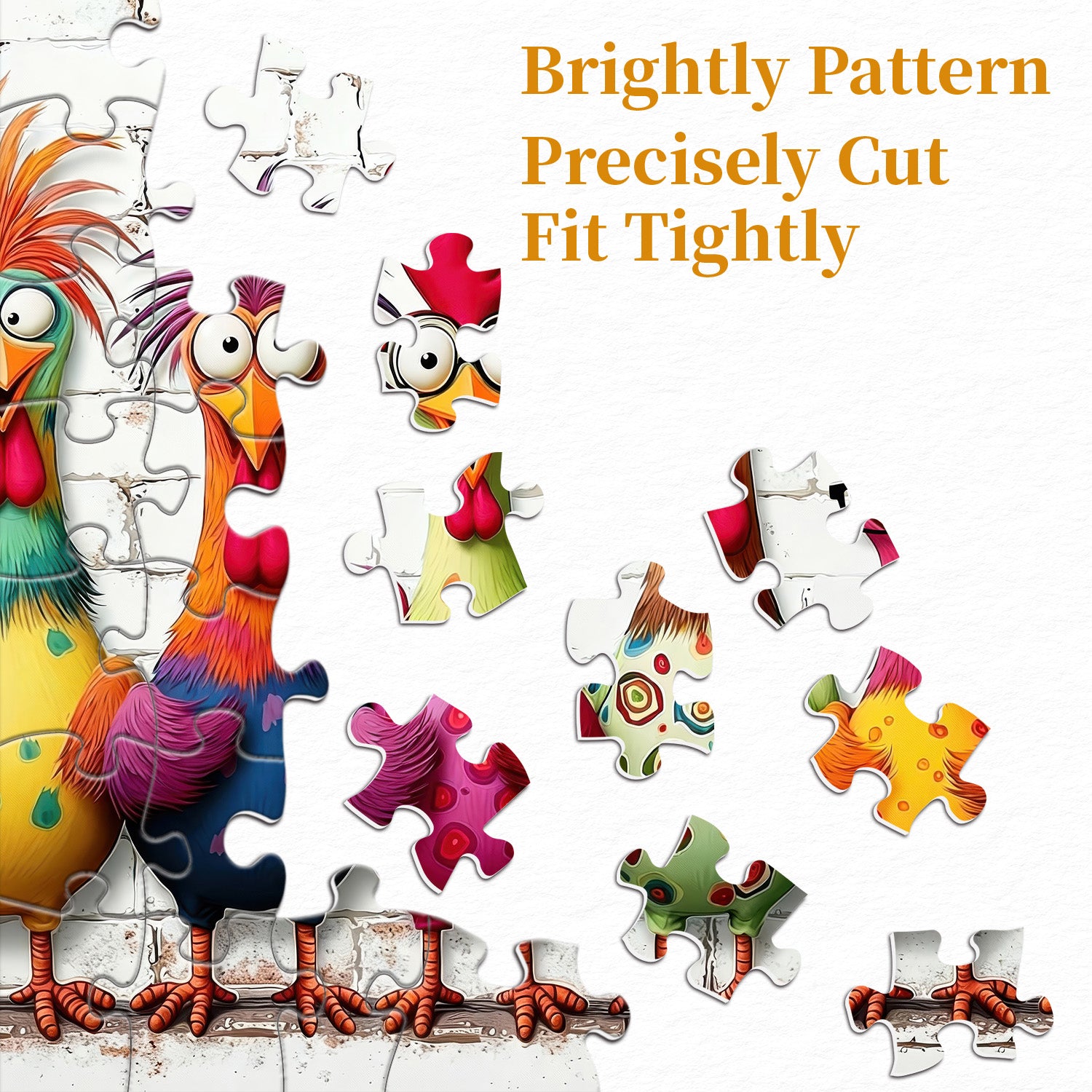 Verrückte bunte Hühner Puzzle 1000 Teile