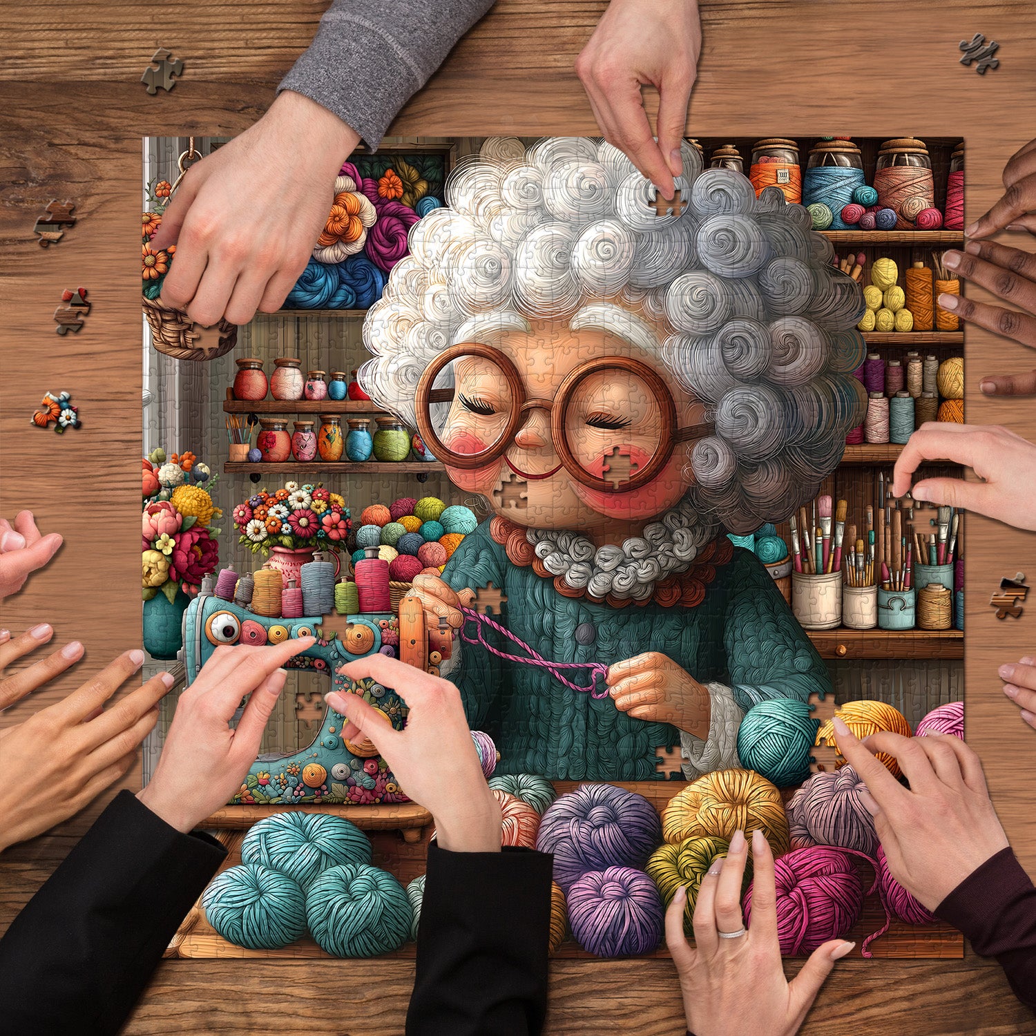 Grandma’s Knitting World Jigsaw Puzzle 1000 Pieces