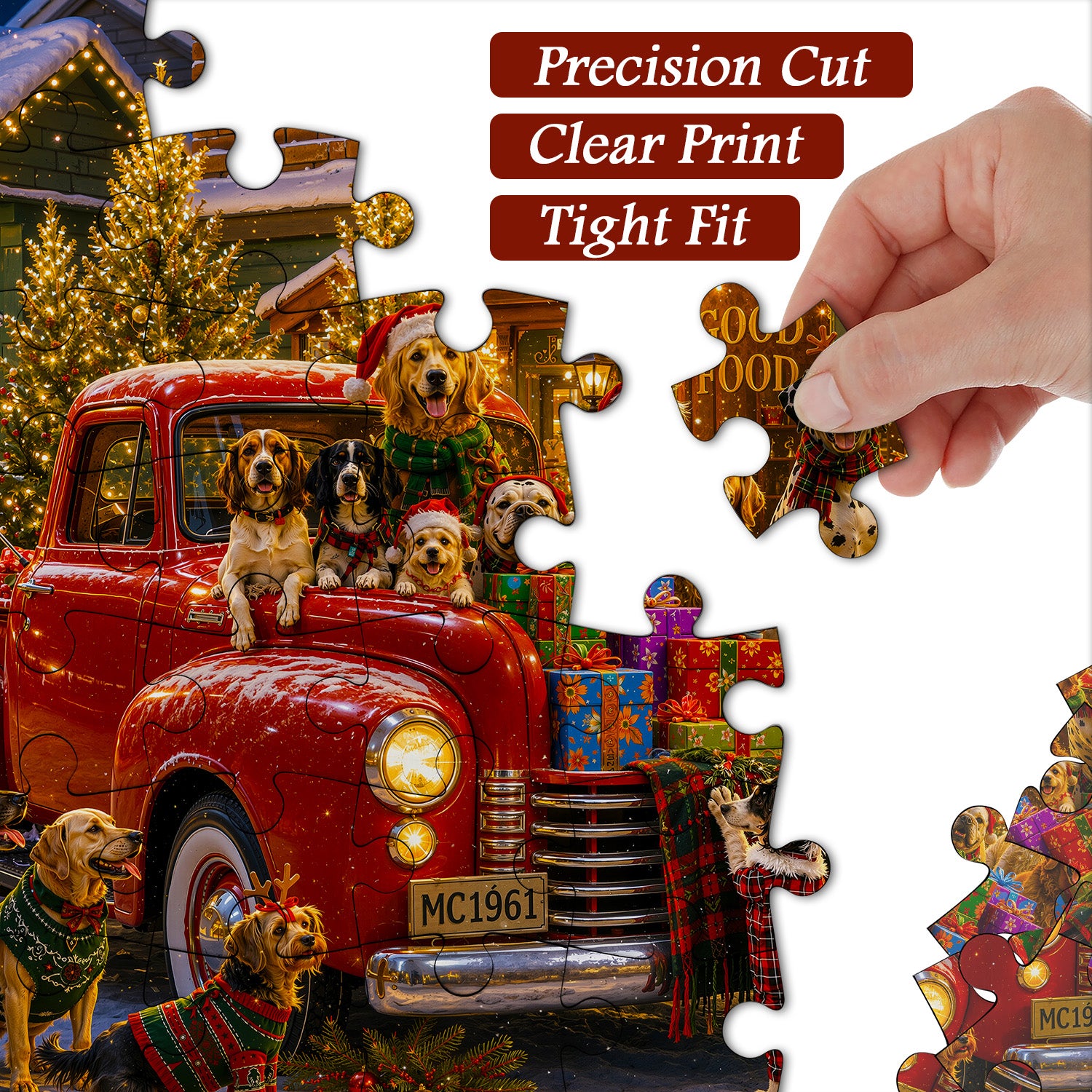Weihnachtswelpen-LKW-Puzzle 1000 Teile
