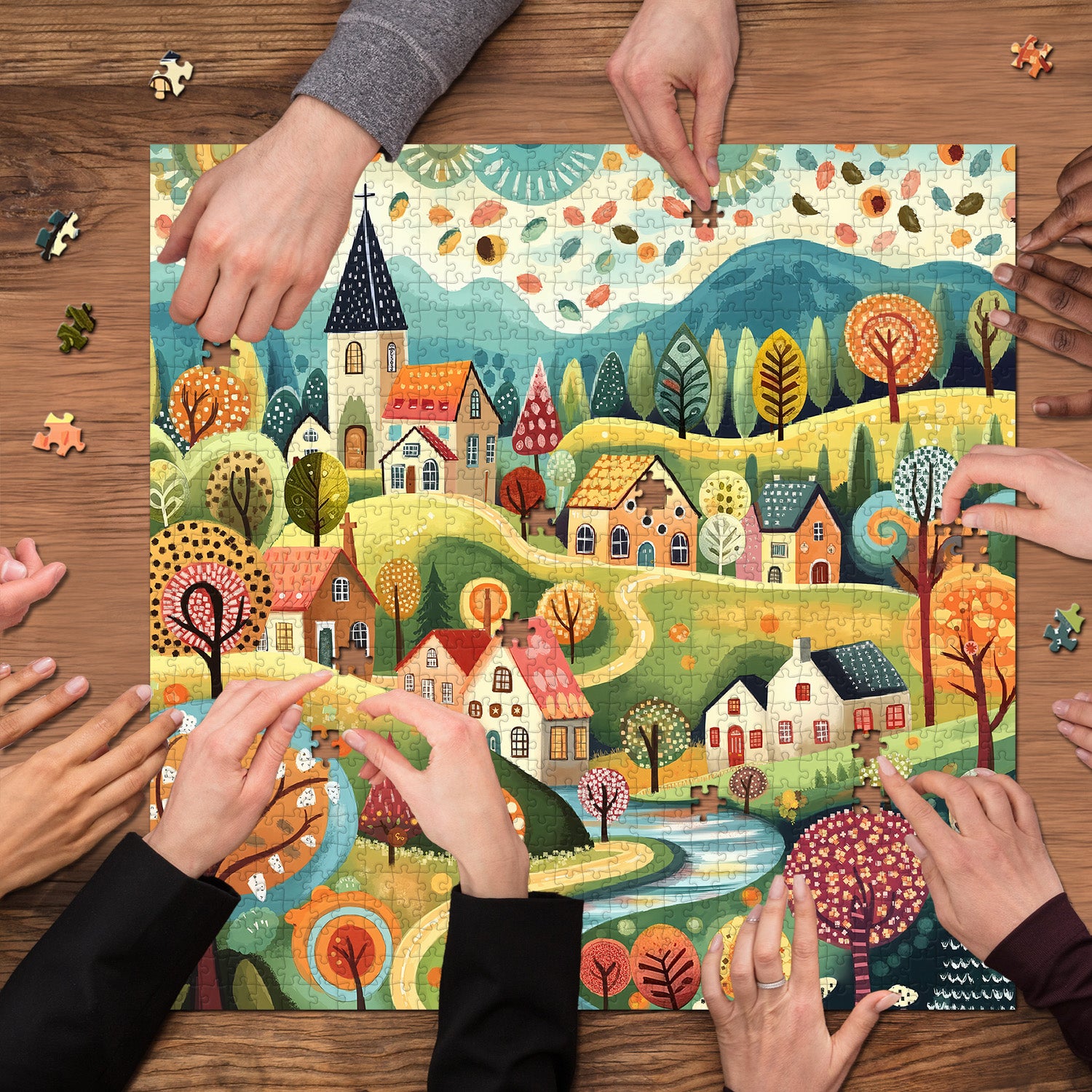 Colorful Autumn Valley Jigsaw Puzzle 1000 Pieces