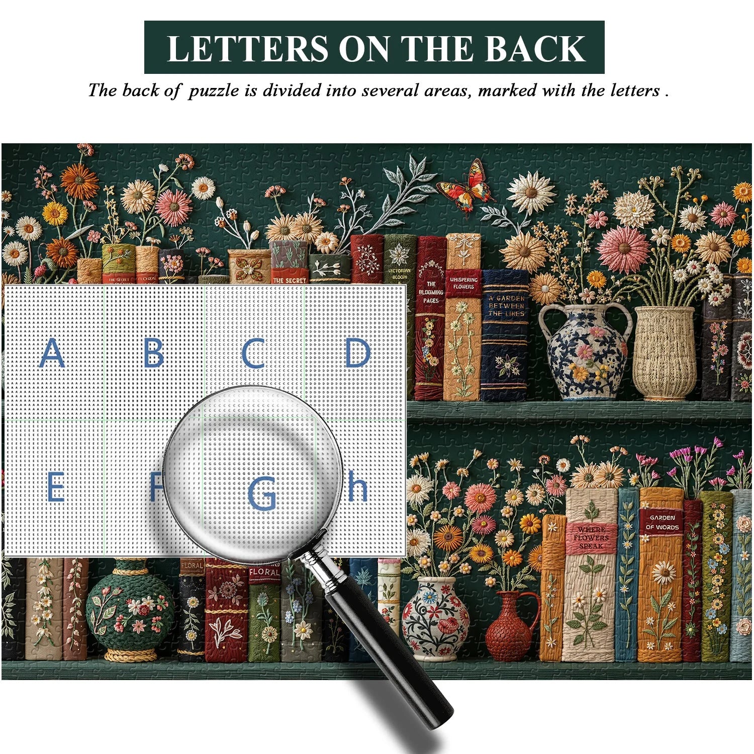 Blühendes Bücherregal-Puzzle 1000 Teile