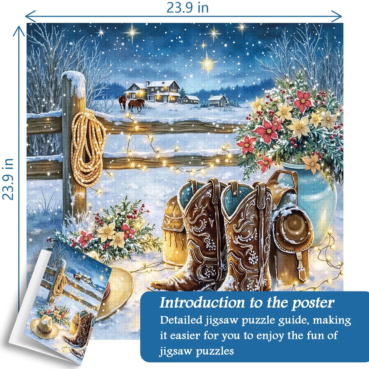 Snowy Night Ranch Puzzle 1000 Teile