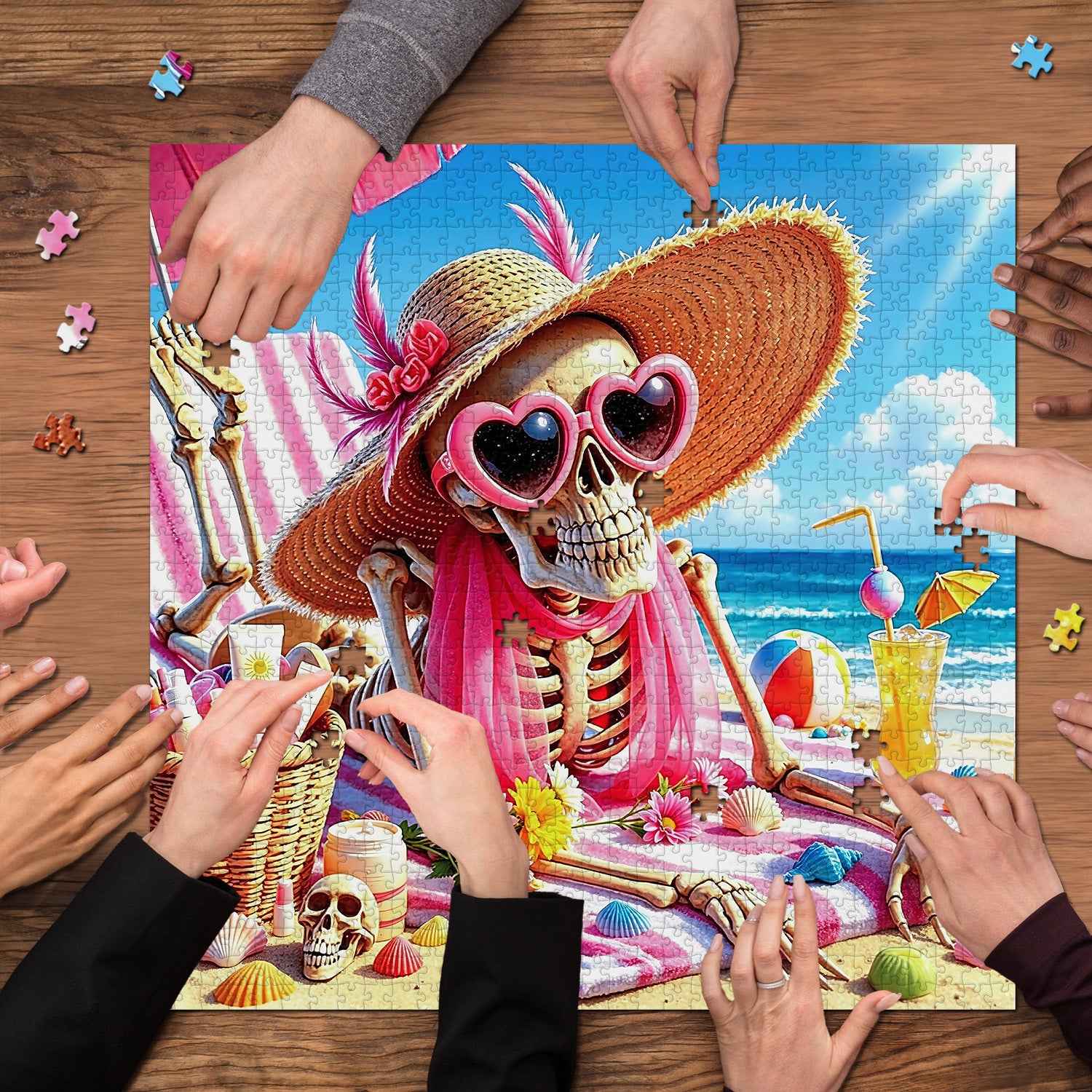 Skelett-Strandurlaub-Puzzle, 1000 Teile