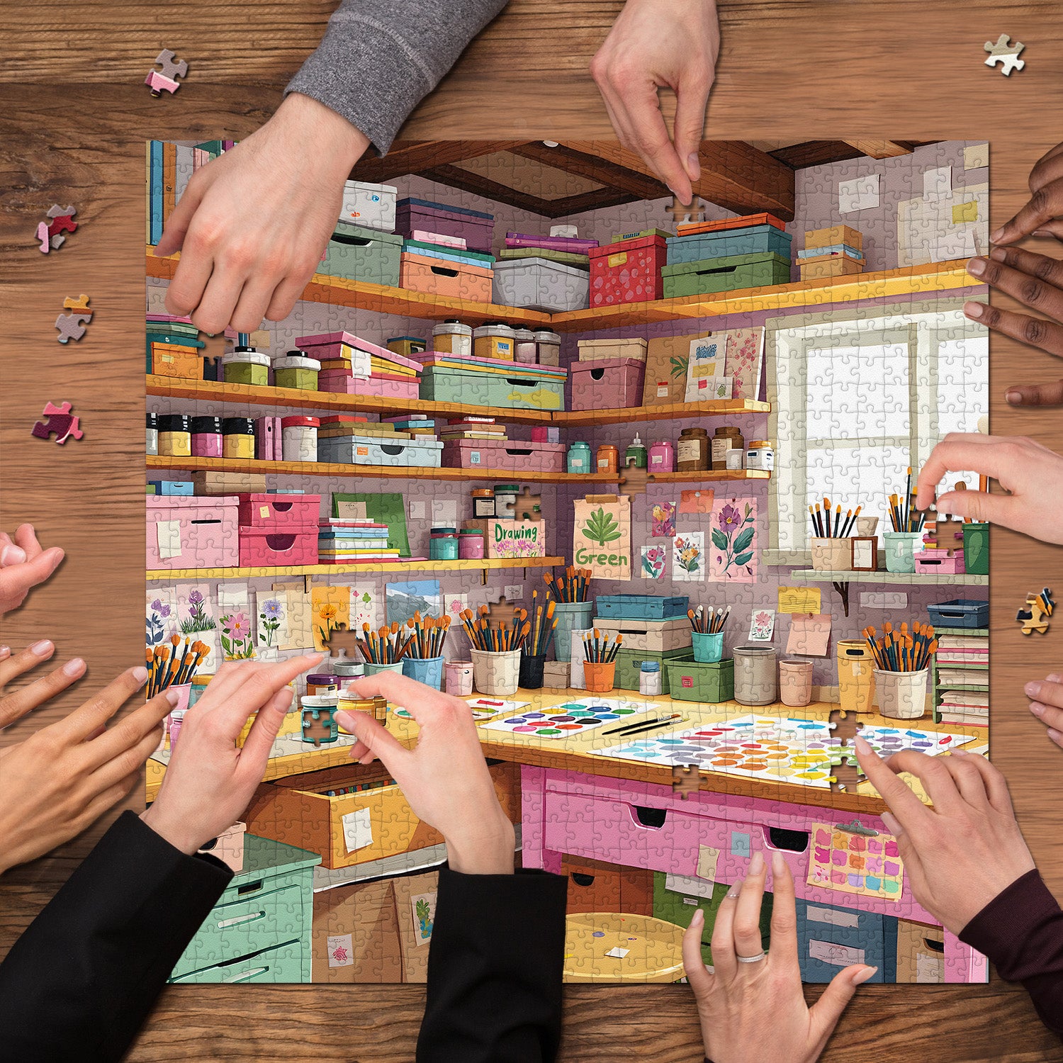 Colorful Art Studio Jigsaw Puzzle 1000 Pieces