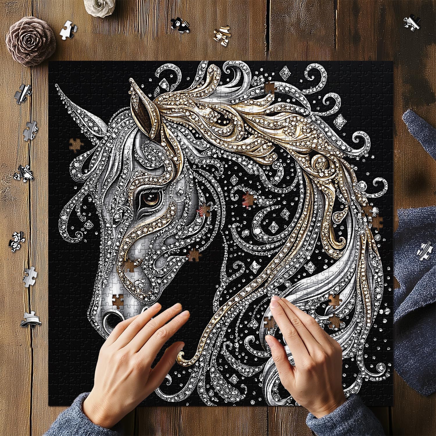 Diamantpferd-Puzzle 1000 Teile
