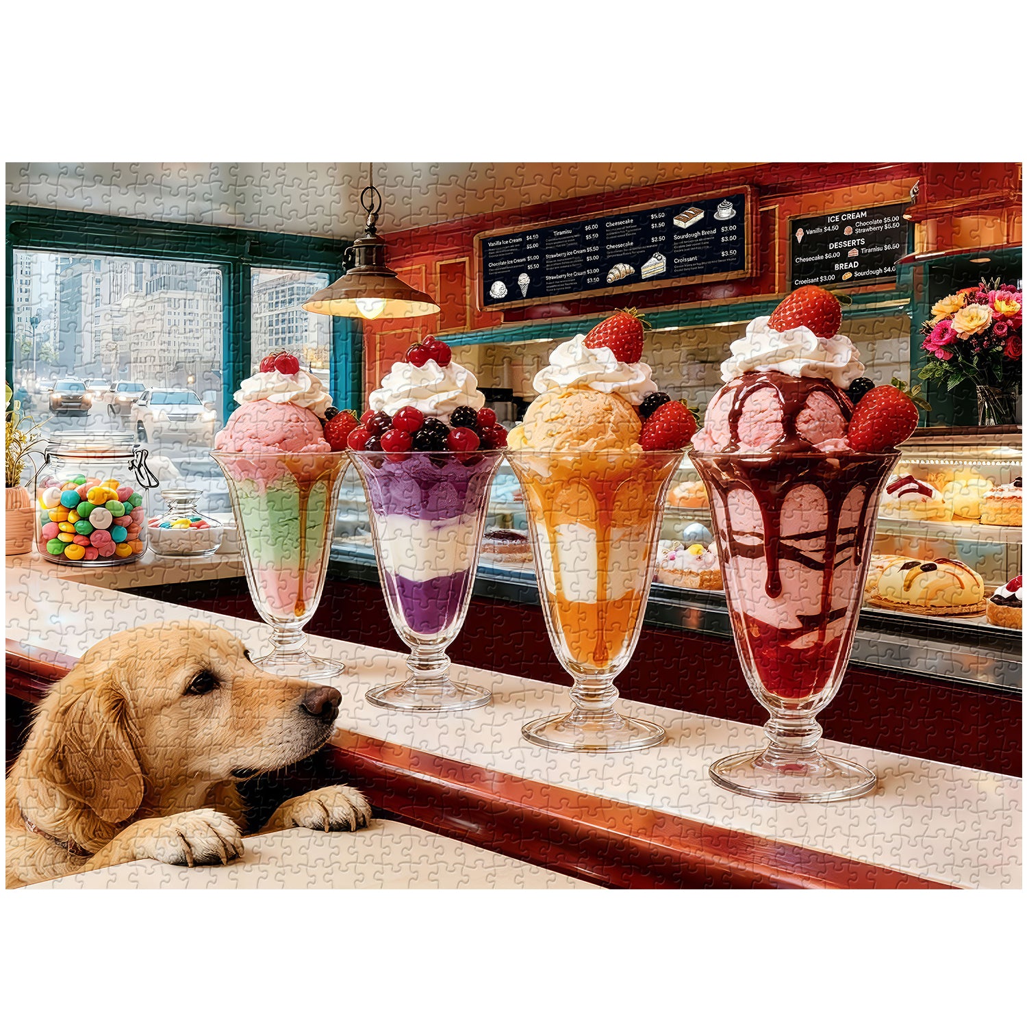 Hund Dessert Day Puzzle 1000 Teile