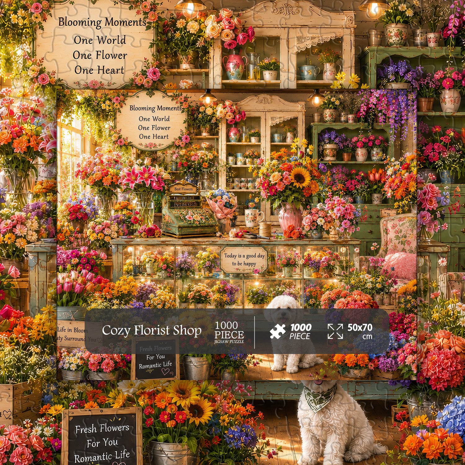 Gemütliches Blumenladen-Puzzle 1000 Teile