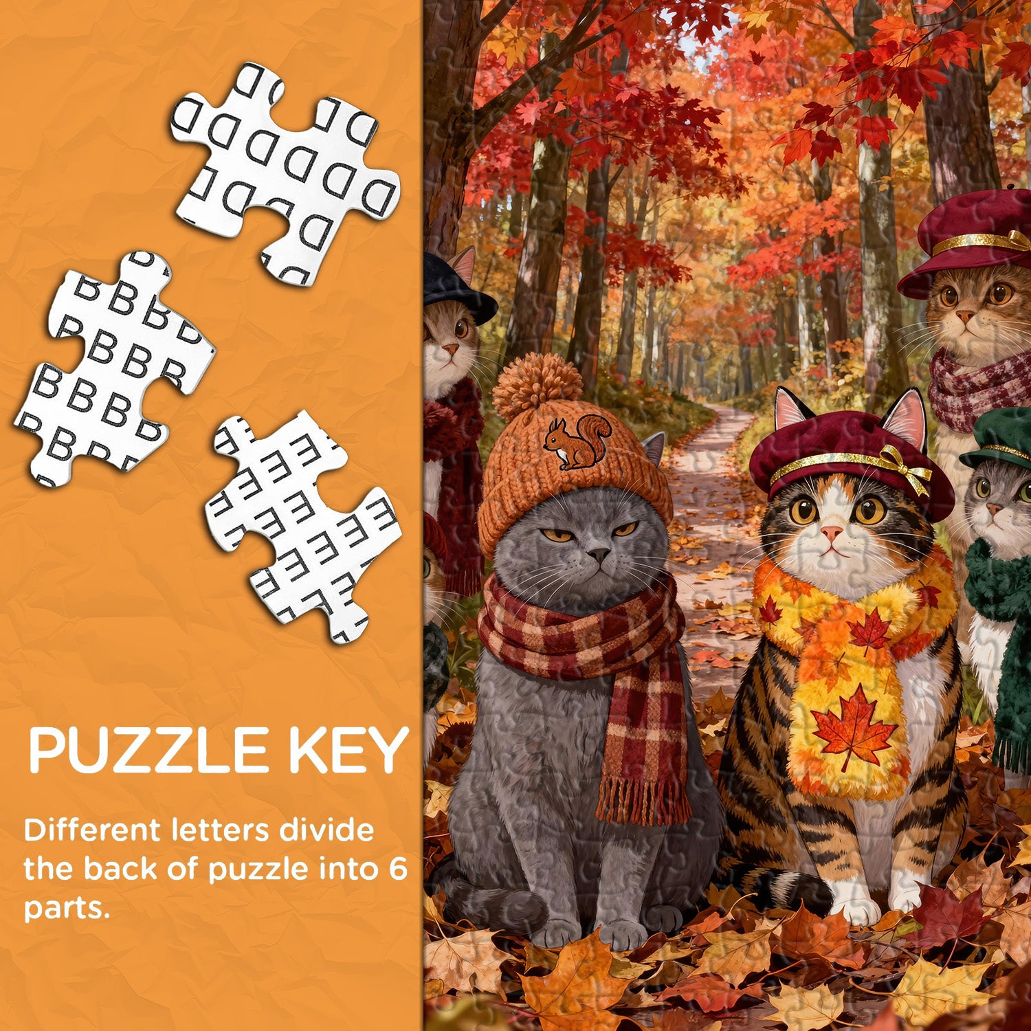 Cute Cat Autumn Puzzle 1000 Pieces