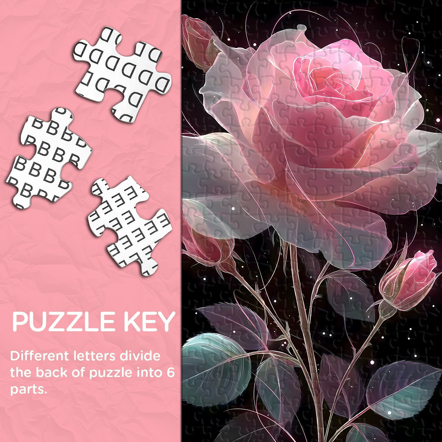 Pink Dream Rose Jigsaw Puzzle 1000 Pieces