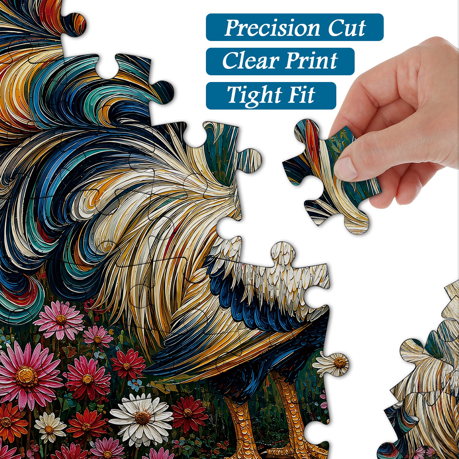 Colorful Rooster Jigsaw Puzzle 1000 Pieces