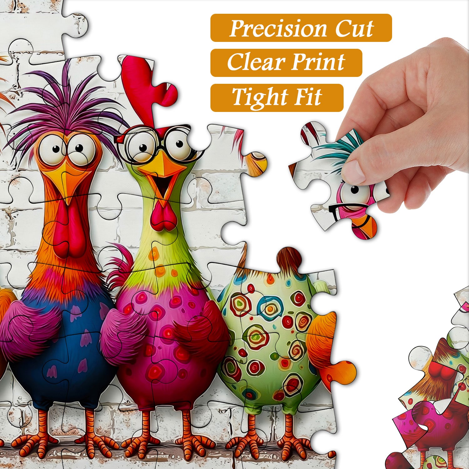 Verrückte bunte Hühner Puzzle 1000 Teile