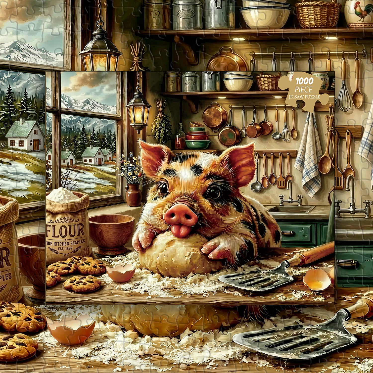 Piggy Chef Jigsaw Puzzle 1000 Pieces