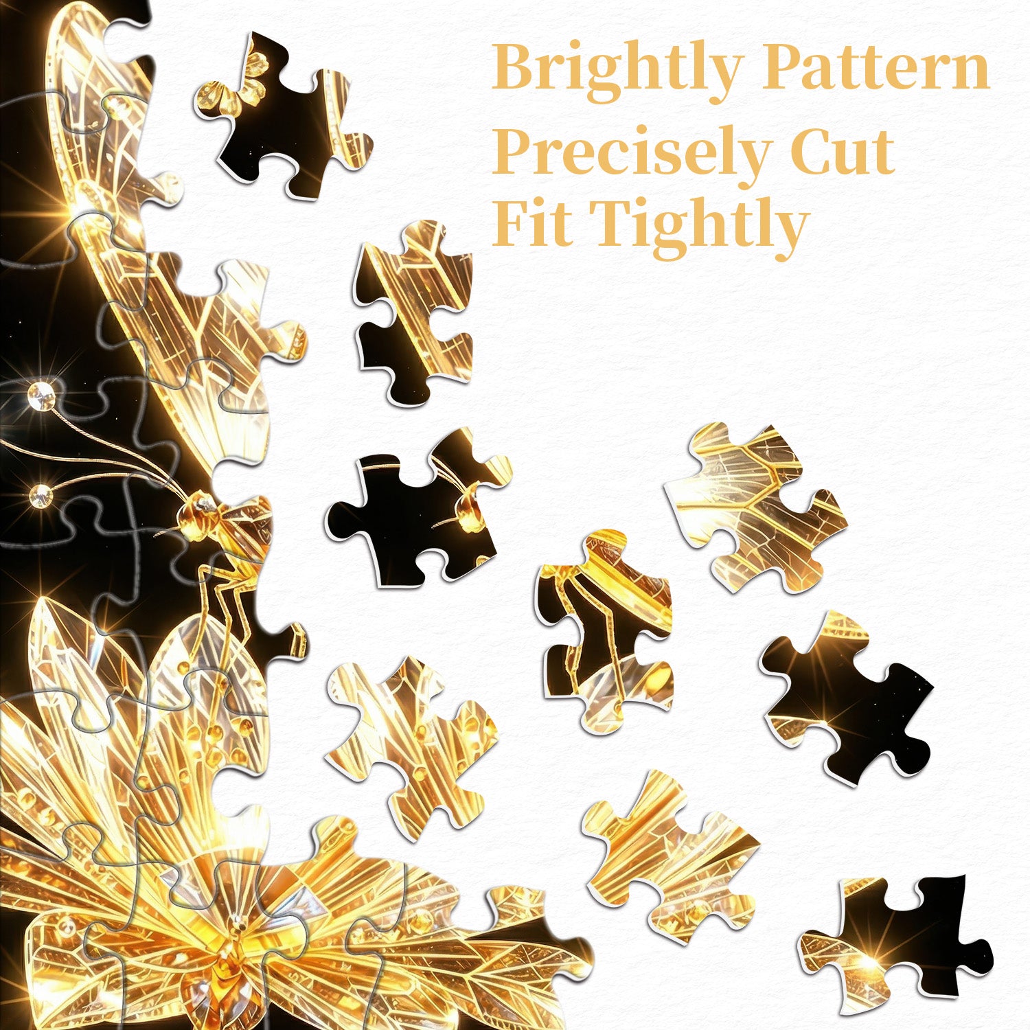 Golden Crystal Butterfly Jigsaw Puzzle 1000 Pieces