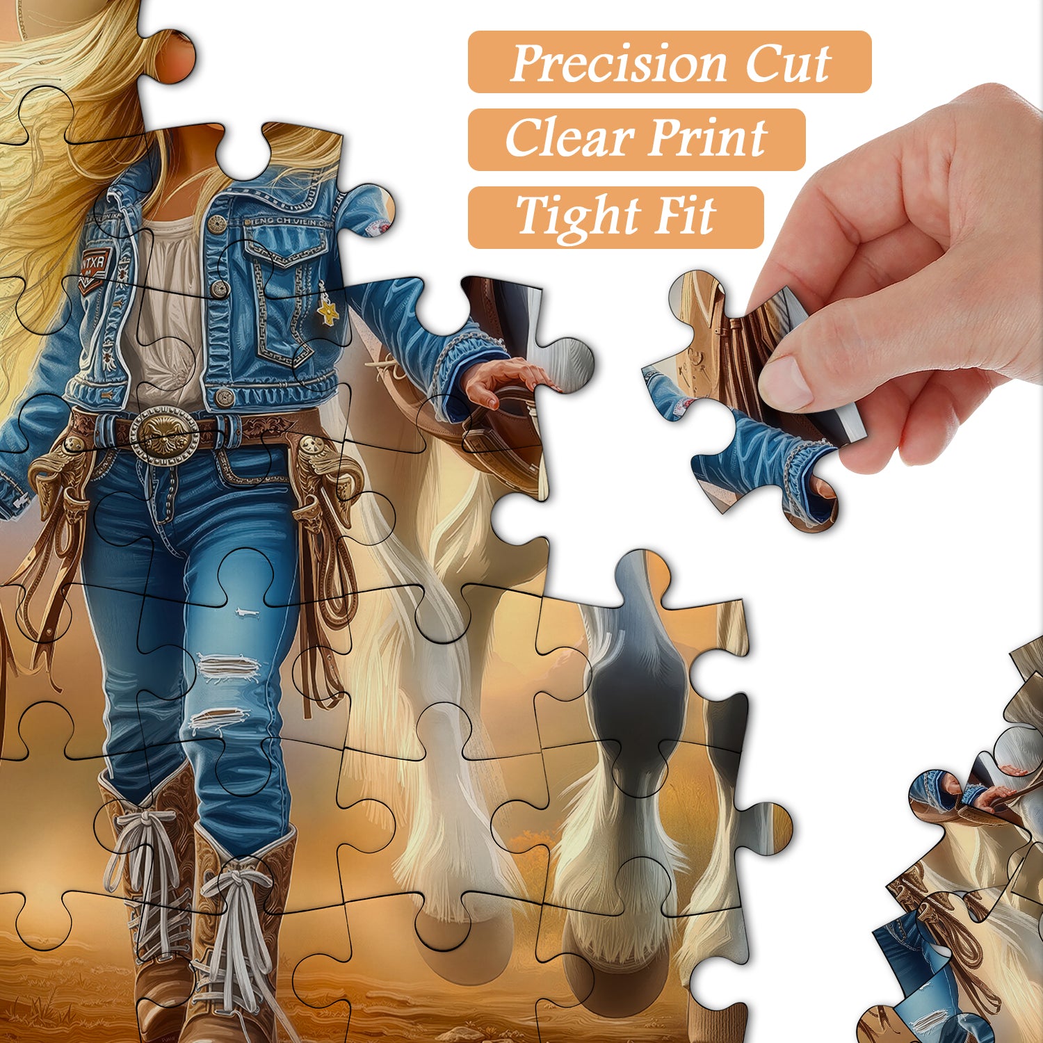 Blonde Cowgirl Jigsaw Puzzle 1000 Pieces