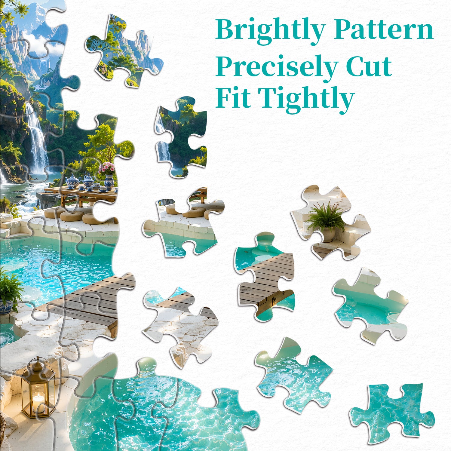 Green Cliff Retreat Jigsaw Puzzle 1000 Pieces