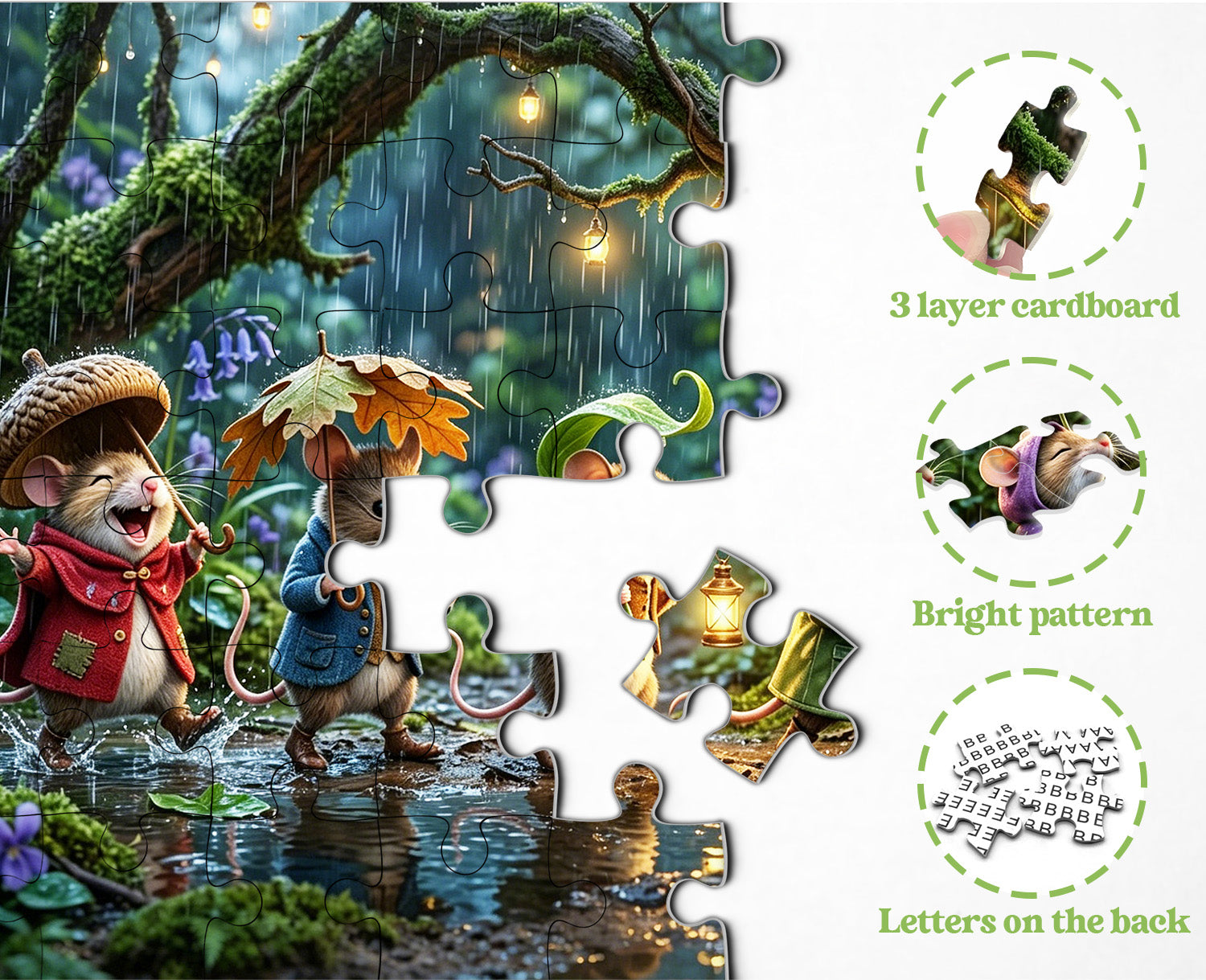 Kleine Abenteurer im Regen Puzzle 1000 Teile