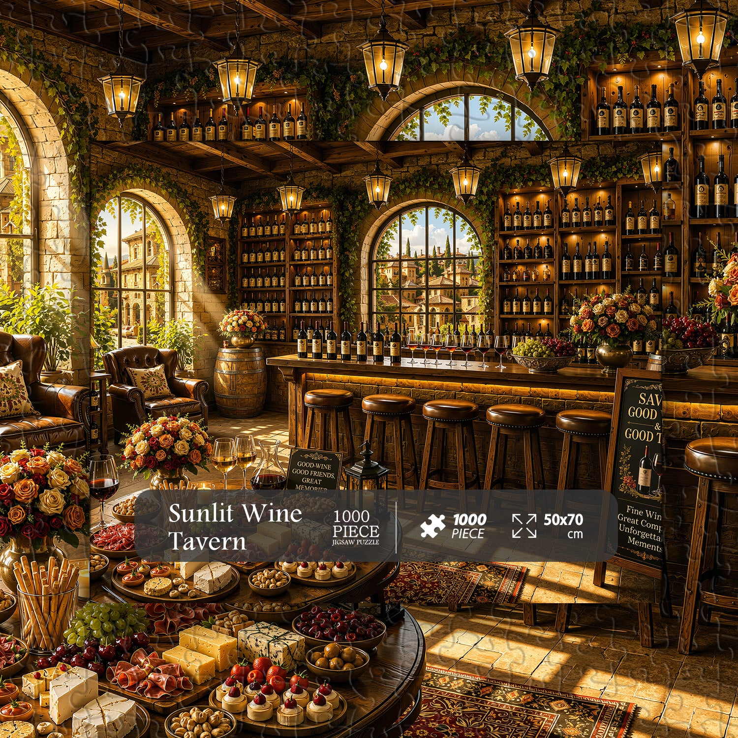 Sunlit Wine Tavern Jigsaw Puzzle 1000 Pieces