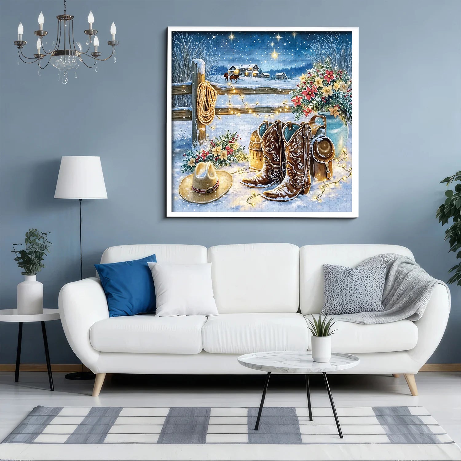 Snowy Night Ranch Puzzle 1000 Teile