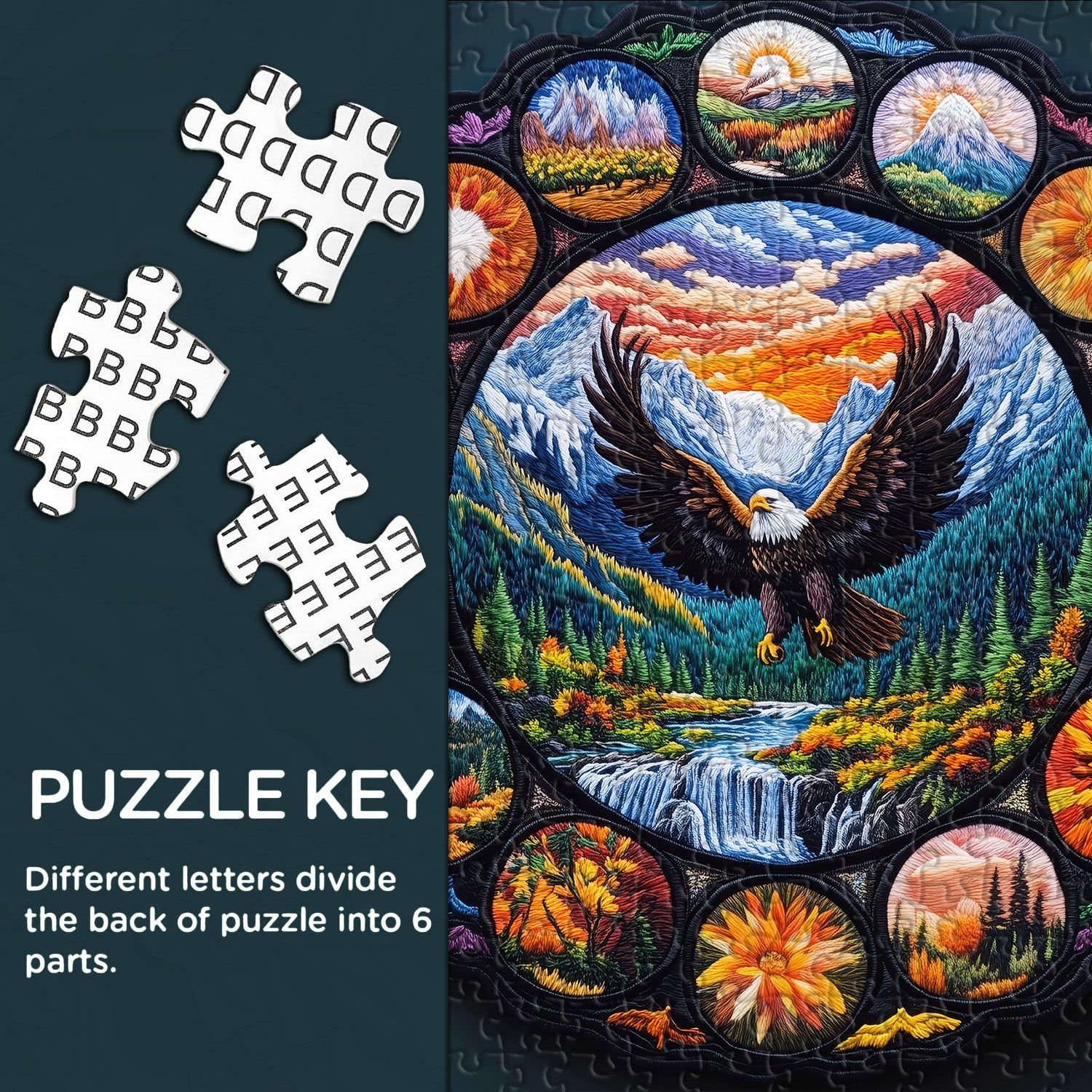 Mandala Eagle Soars Jigsaw Puzzle 1000 Pieces