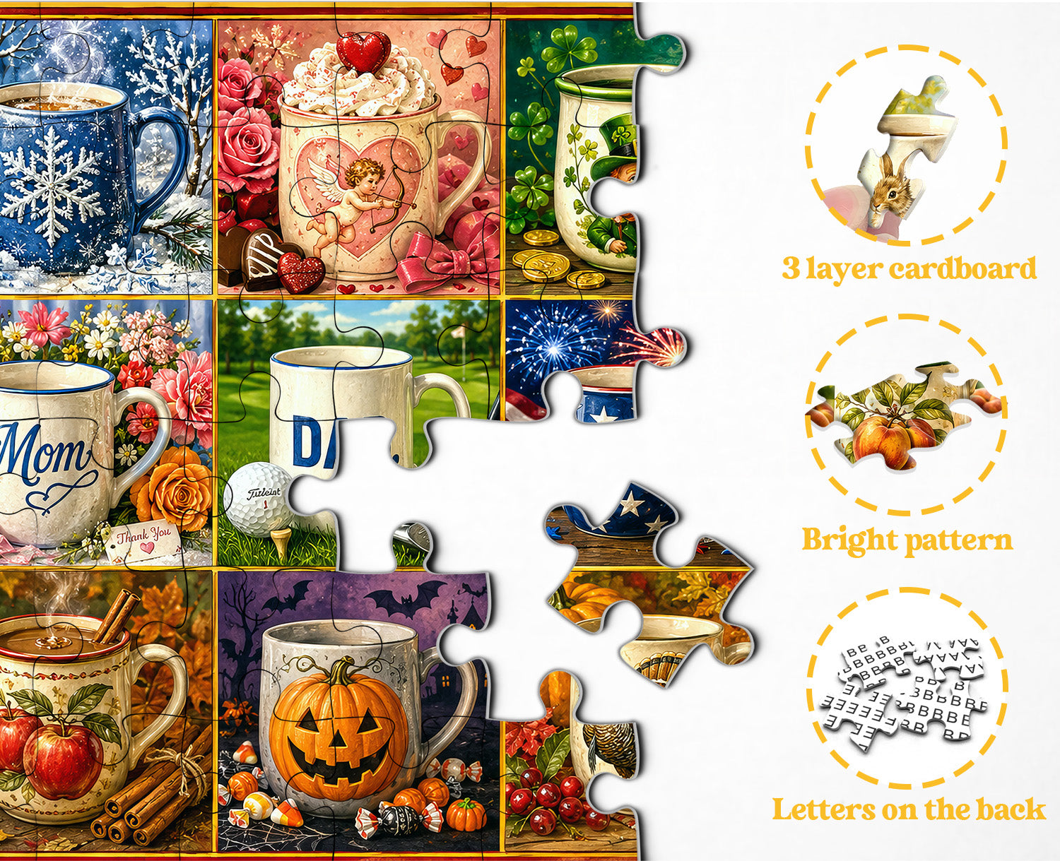 Holiday Mug Collection Jigsaw Puzzle 1000 Pieces