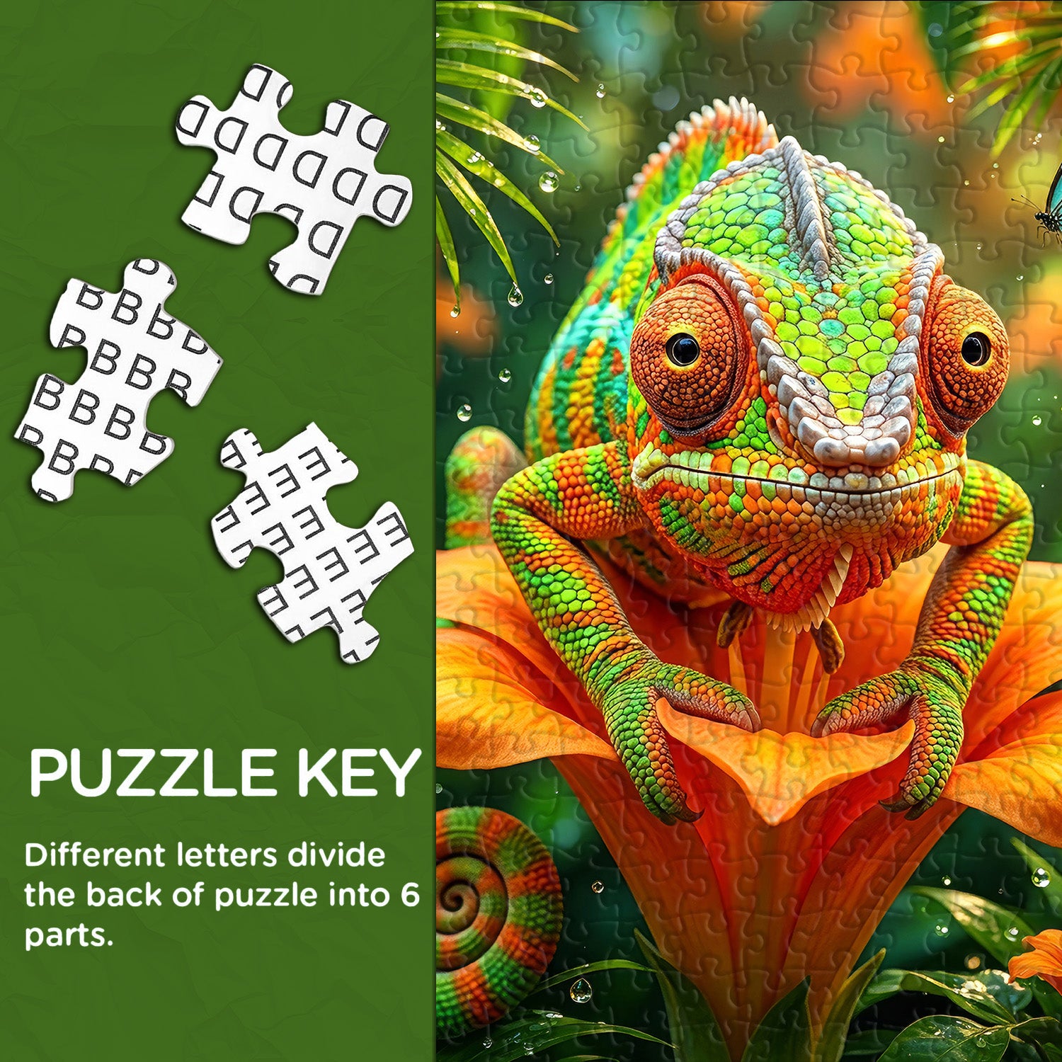 Regenwald-Chamäleon-Puzzle 1000 Teile
