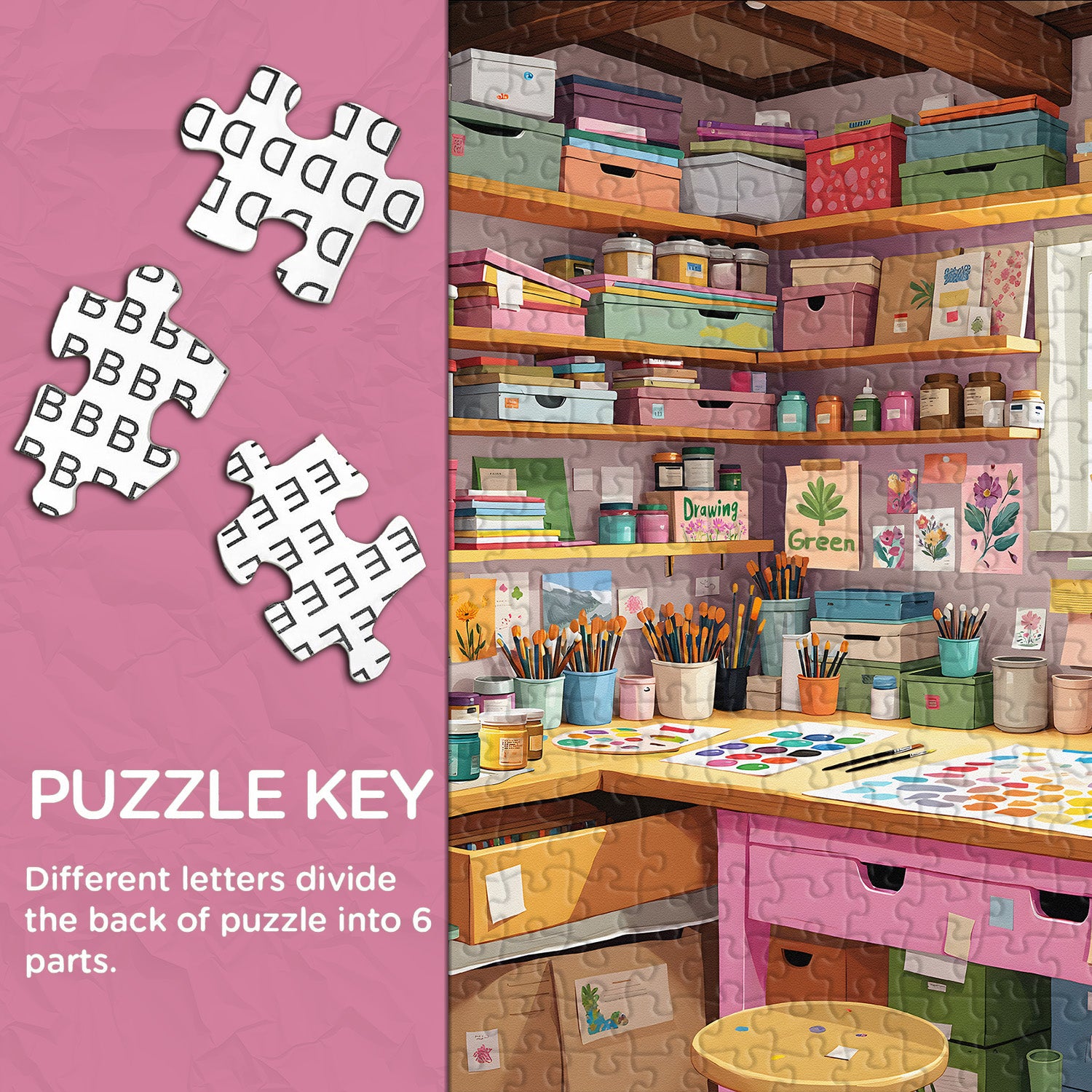 Colorful Art Studio Jigsaw Puzzle 1000 Pieces