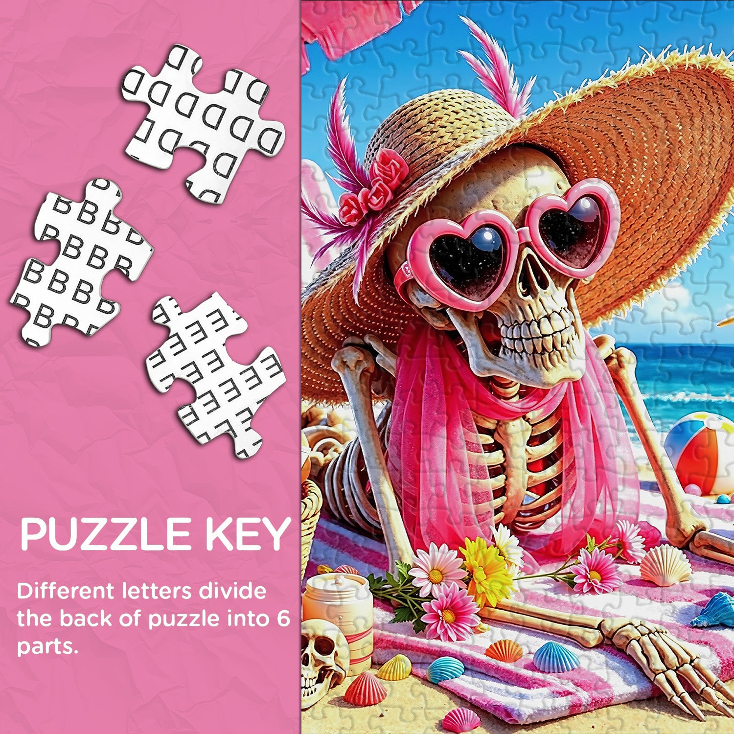 Skelett-Strandurlaub-Puzzle, 1000 Teile