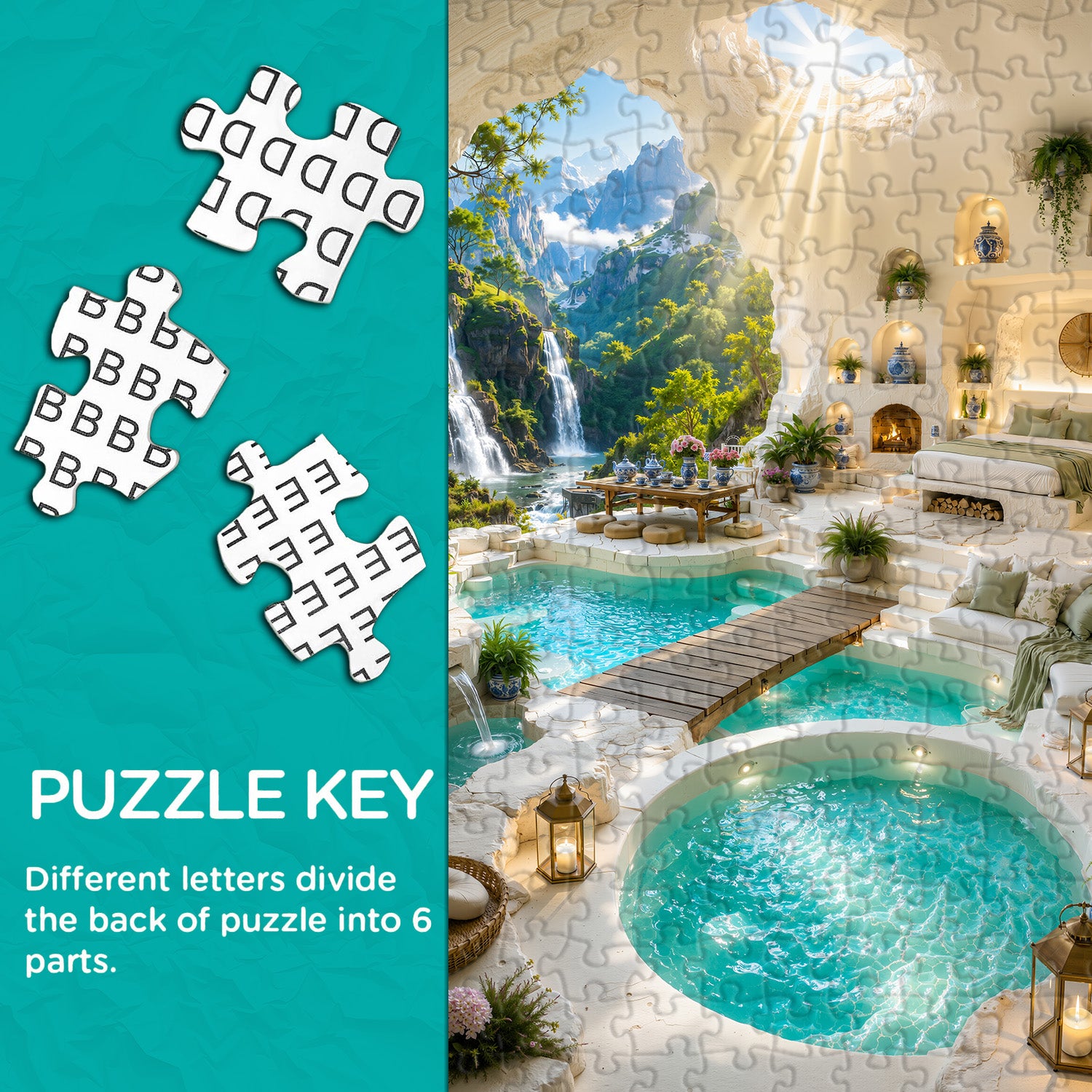 Green Cliff Retreat Jigsaw Puzzle 1000 Pieces