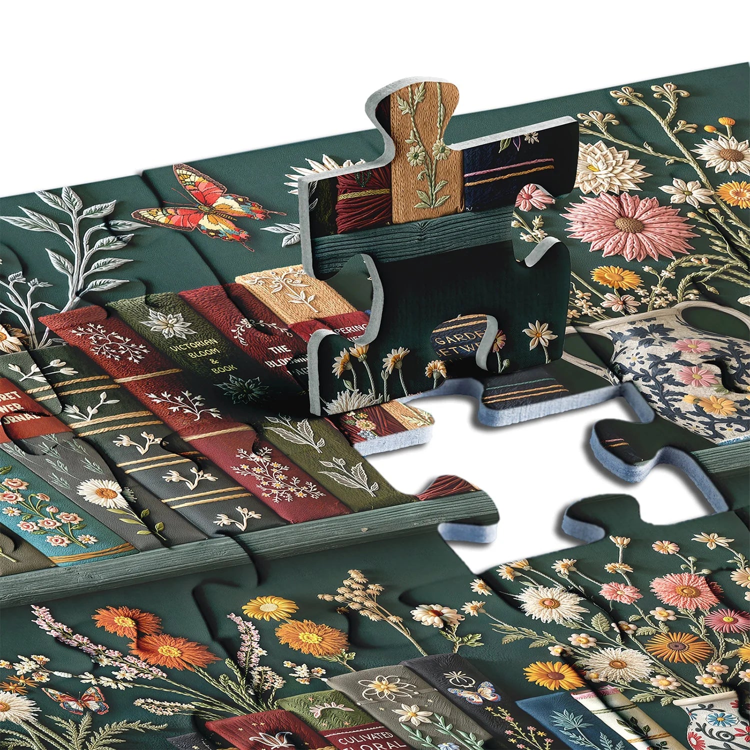 Blühendes Bücherregal-Puzzle 1000 Teile